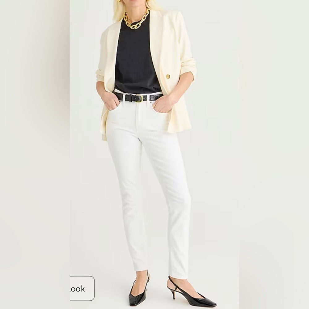 J. CREW NWT Toothpick Jeans, White denim, Mid-rise, skinny leg